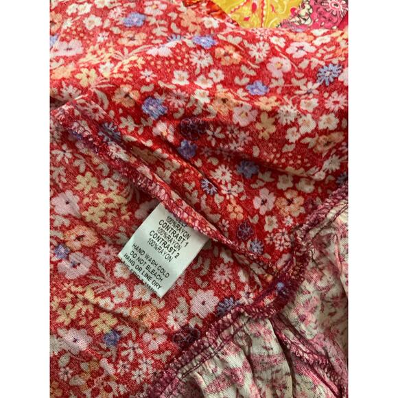 Red Boho patchwork dress size s #1406 - Picture 7 of 8